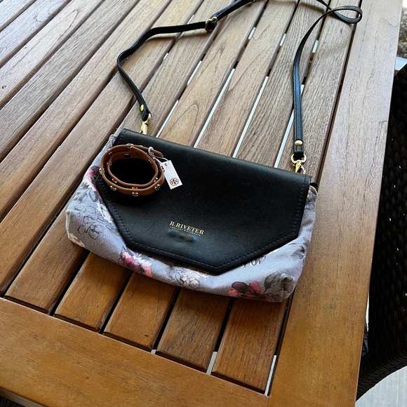 R riveter Patton crossbody purse and Tory Burch wrap bracelet - Picture 1 of 4